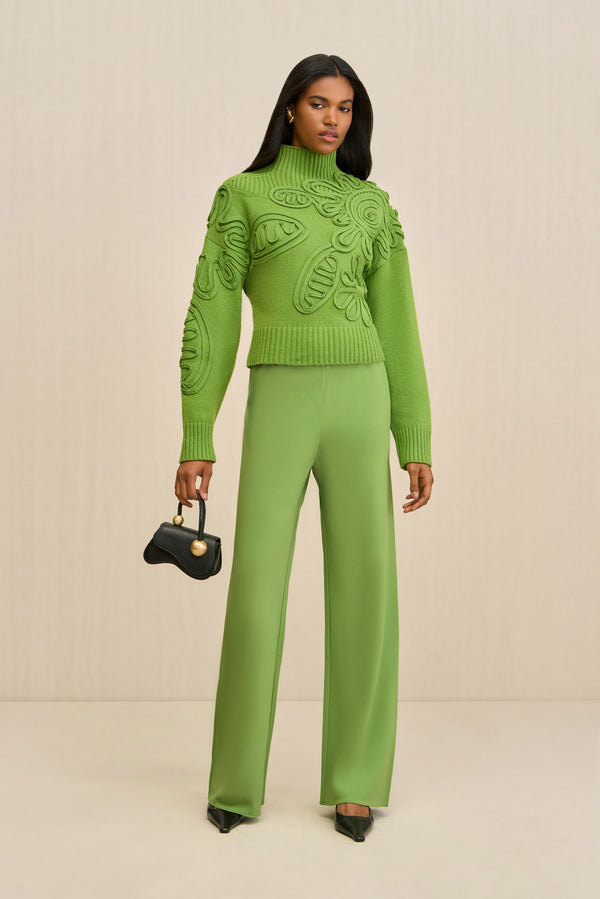 Cult Gaia DEVA KNIT SWEATER KNITWEAR Pistachio