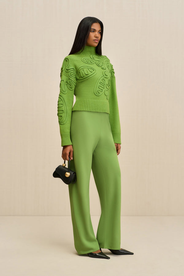 Cult Gaia DEVA KNIT SWEATER KNITWEAR Pistachio