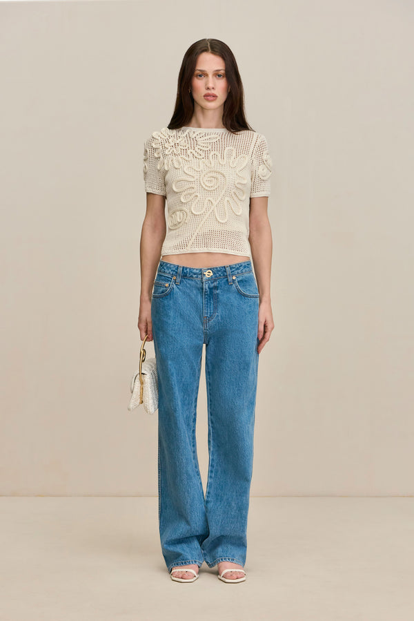 Cult Gaia ILEANA KNIT TOP KNITWEAR Off White