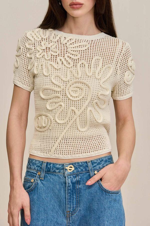 Cult Gaia ILEANA KNIT TOP KNITWEAR Off White