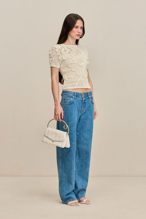 Cult Gaia ILEANA KNIT TOP KNITWEAR Off White