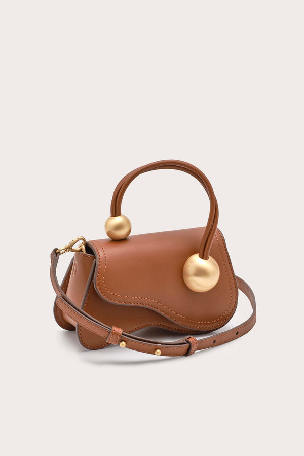 Cult Gaia KAZIA NANO CROSSBODY BAGS Pecan