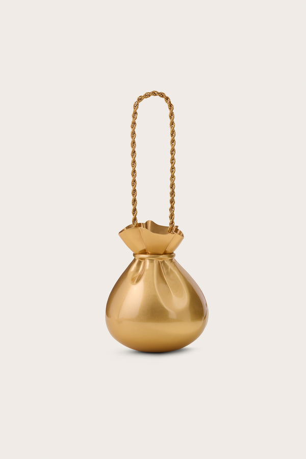 cult gaia PALLONCINO WRISTLET BAGS Antique Brass