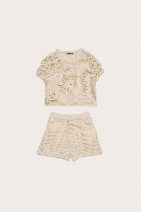 cult gaia KIDS ILEANA TOP & BOTTOM SET KIDS Off White