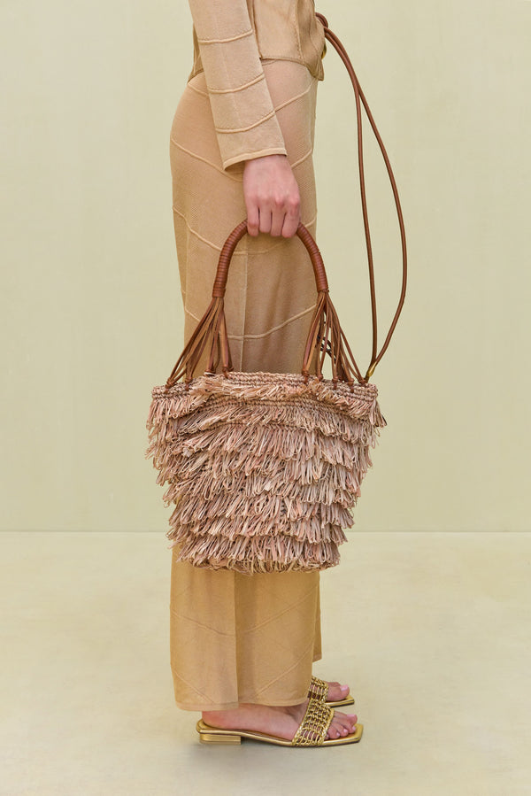 Cult Gaia MILADIA SHOULDER BAG BAGS Toasted Natural