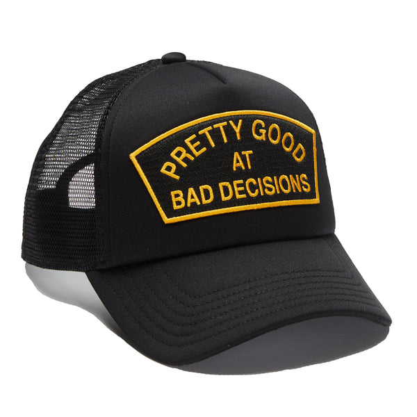 Cult Of Individuality Bad Decisions Trucker Hat – Black Mesh Back Cap Hats