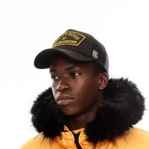 Cult Of Individuality Bad Decisions Trucker Hat – Black Mesh Back Cap Hats