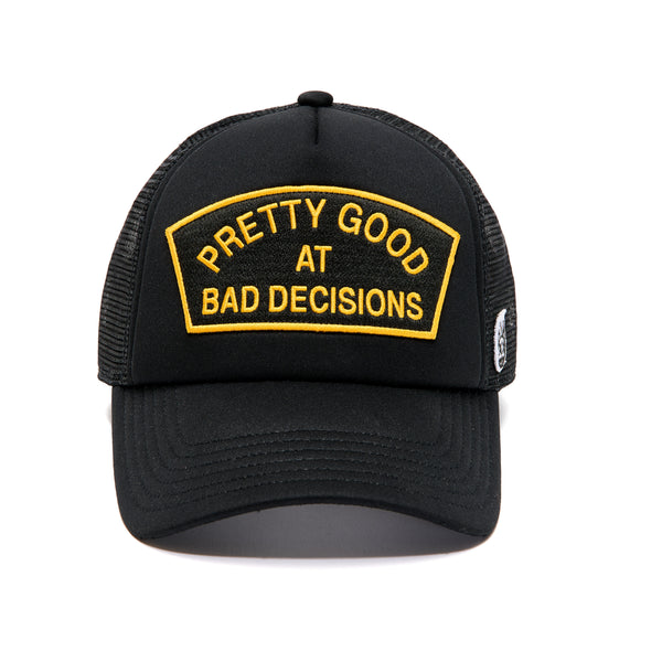 Cult Of Individuality Bad Decisions Trucker Hat – Black Mesh Back Cap Hats