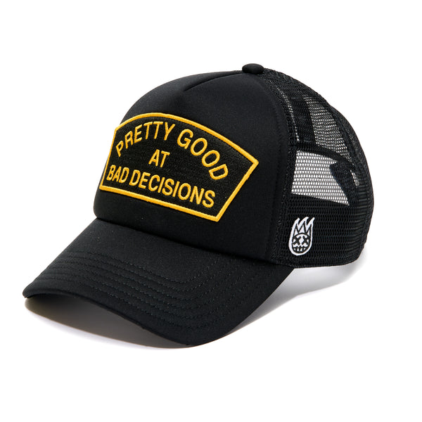 cult of individuality Bad Decisions Trucker Hat – Black Mesh Back Cap Hats cult of individuality Bad Decisions Trucker Hat – Black Mesh Back Cap Hats