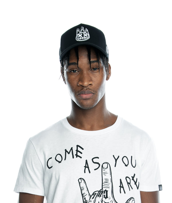 Cult Of Individuality Black Trucker Hat – Black Crown Black Mesh Curved Visor Hats