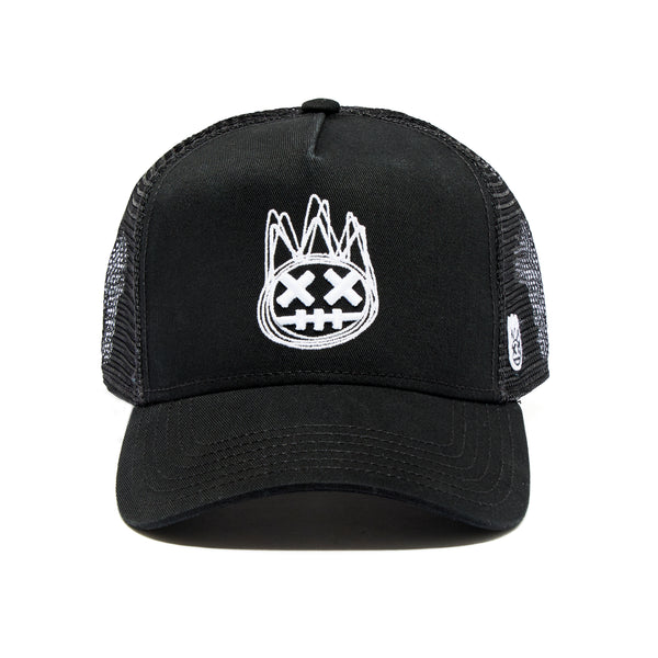 cult of individuality Black Trucker Hat – Black Crown Black Mesh Curved Visor Hats