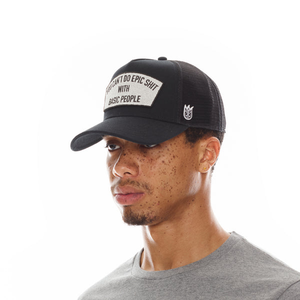 Cult Of Individuality Can’t Do Epic Sh*t Trucker Hat – Black Mesh Back Curved Visor Hats