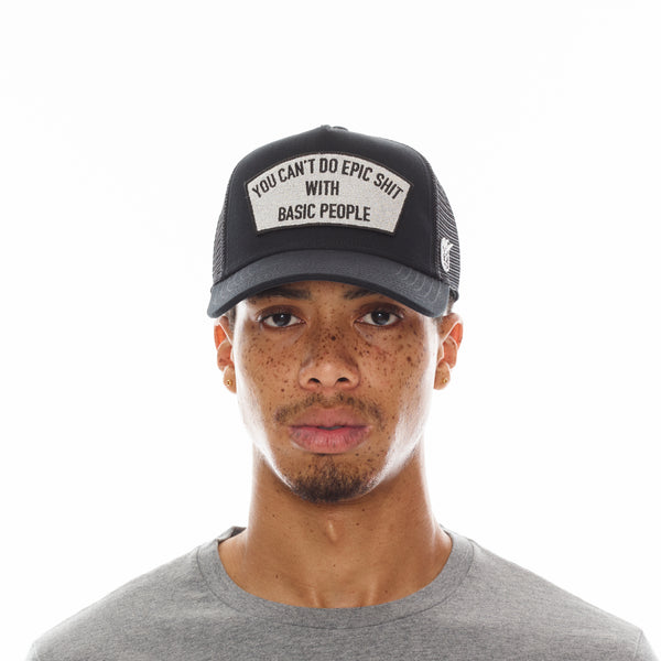 cult of individuality Can’t Do Epic Sh*t Trucker Hat – Black Mesh Back Curved Visor Hats