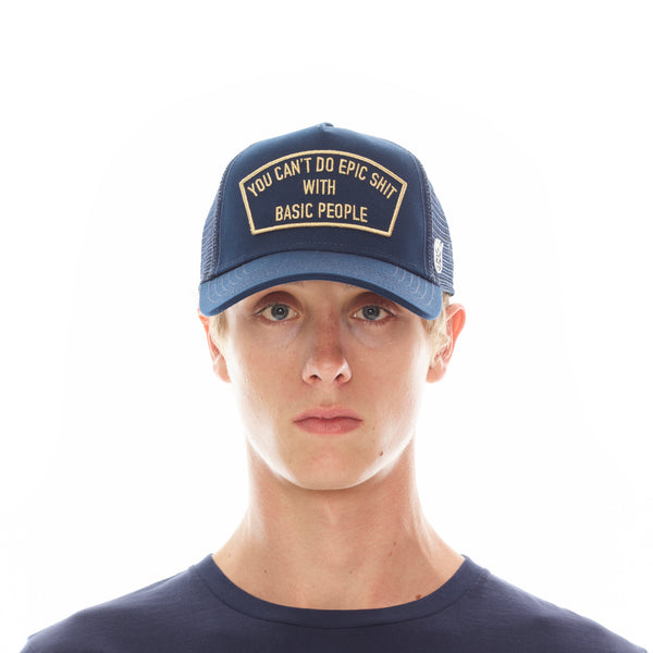 cult of individuality Can’t Do Epic Sh*t Trucker Hat – Navy Mesh Back Curved Visor Hats
