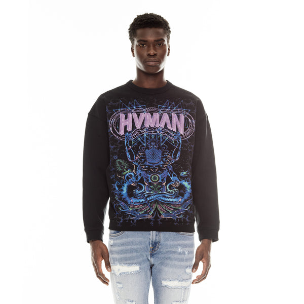 Cult Of Individuality CREW NECK SWEATSHIRT IN BLACK Sweatshirts
