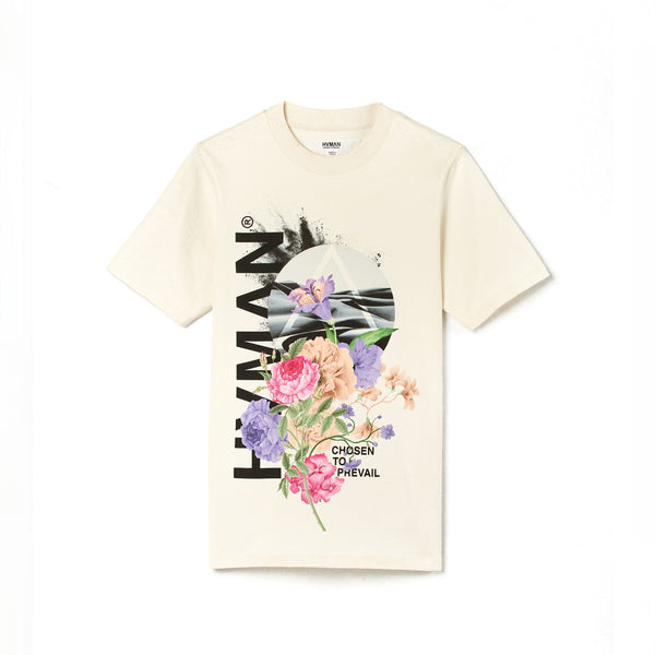 cult of individuality CREW NECK TEE "FLORAL" IN CLOUD Tshirt
