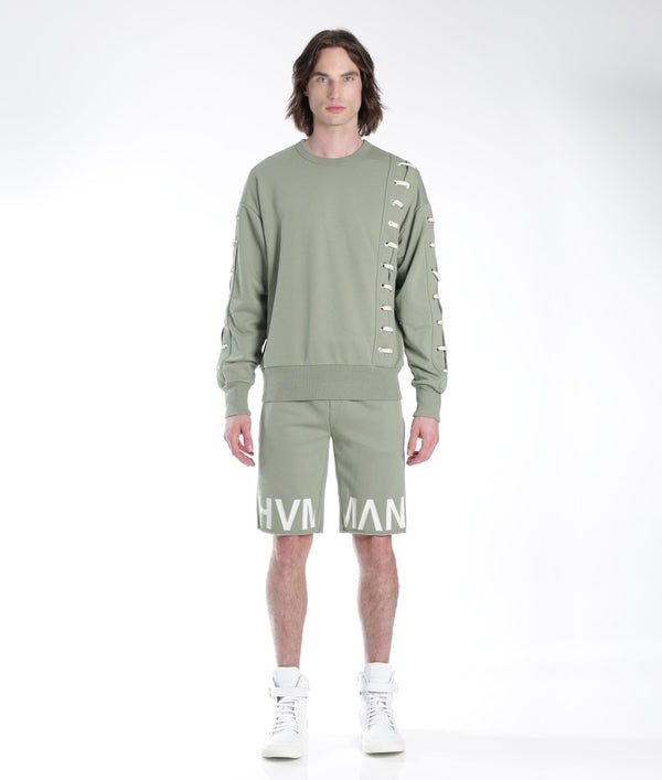 Cult Of Individuality CREW SWEATSHIRT IN ASPEN LACE Sweatshirts