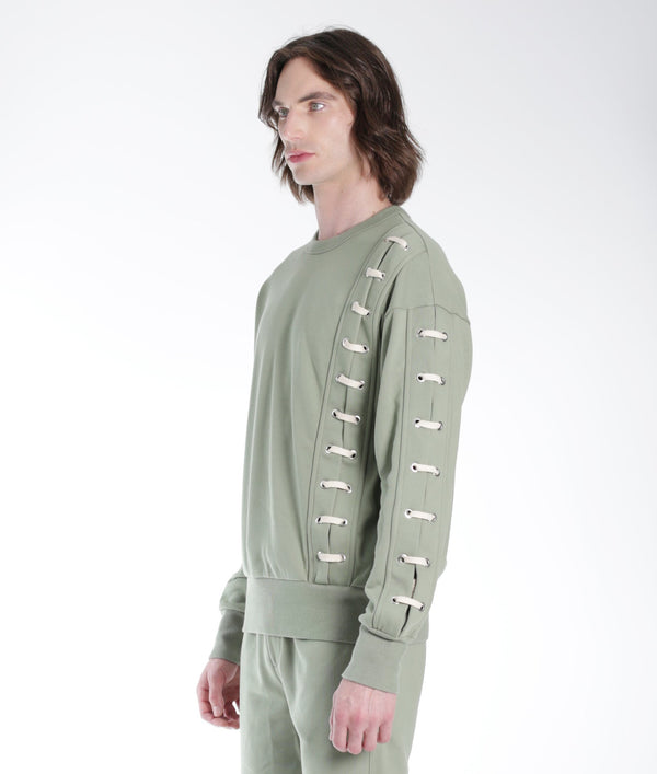 Cult Of Individuality CREW SWEATSHIRT IN ASPEN LACE Sweatshirts