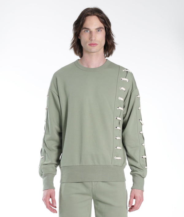 cult of individuality CREW SWEATSHIRT IN ASPEN LACE Sweatshirts