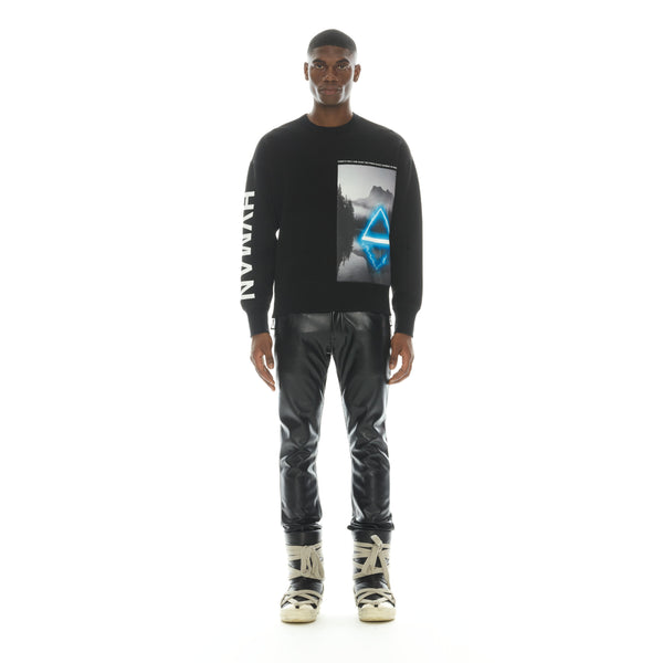 Cult Of Individuality CREW SWEATSHIRT IN BLACK GRAPHIC Sweatshirts