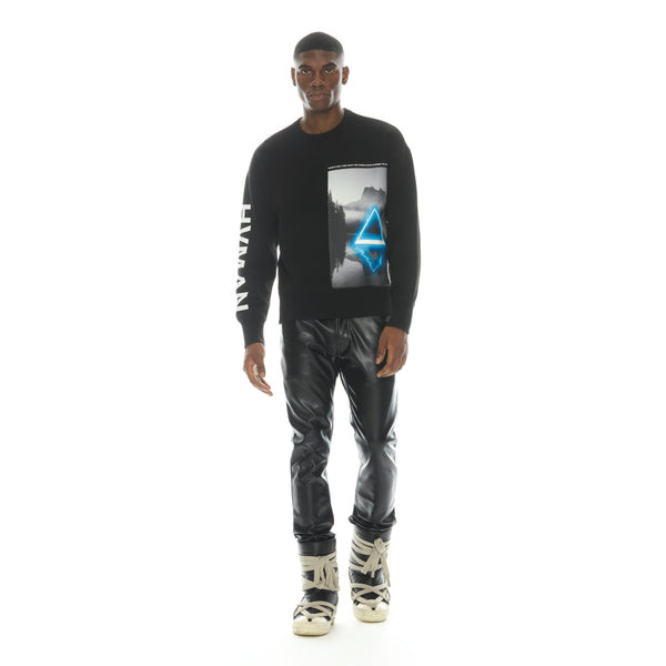 Cult Of Individuality CREW SWEATSHIRT IN BLACK GRAPHIC Sweatshirts