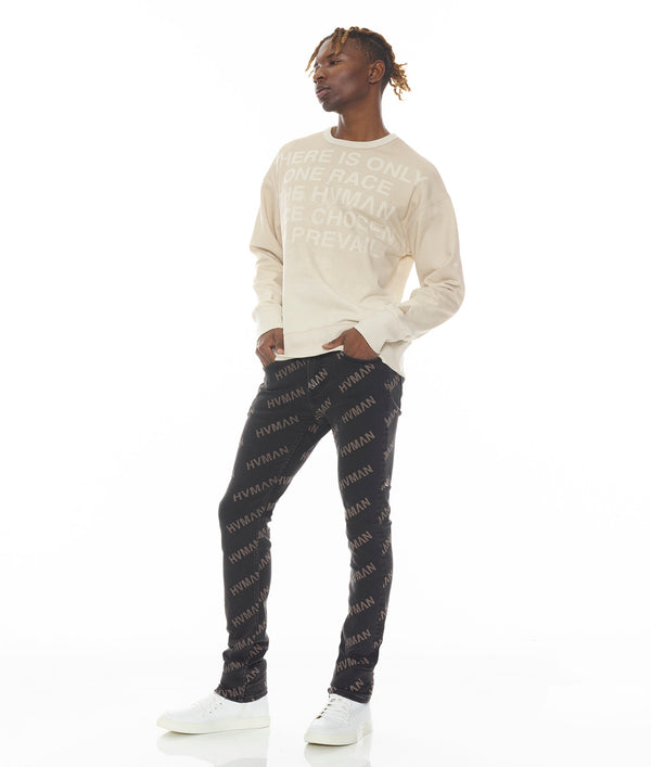 Cult Of Individuality CREW SWEATSHIRT IN CREAM Sweatshirts