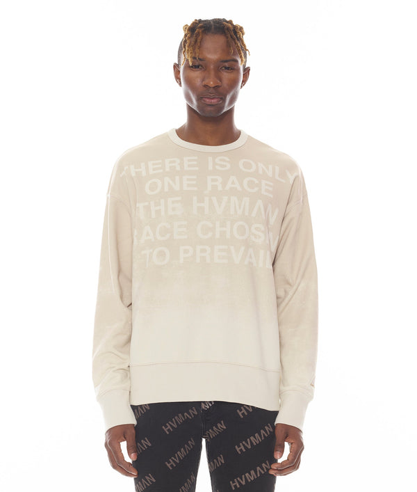 cult of individuality CREW SWEATSHIRT IN CREAM Sweatshirts