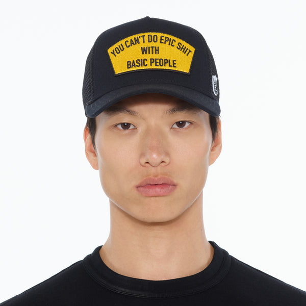 Cult Of Individuality Cult's "Cant Do Epic Shit" Mesh Back Trucker Hat In Black Hats