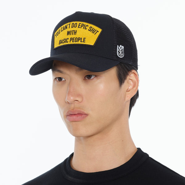 Cult Of Individuality Cult's "Cant Do Epic Shit" Mesh Back Trucker Hat In Black Hats