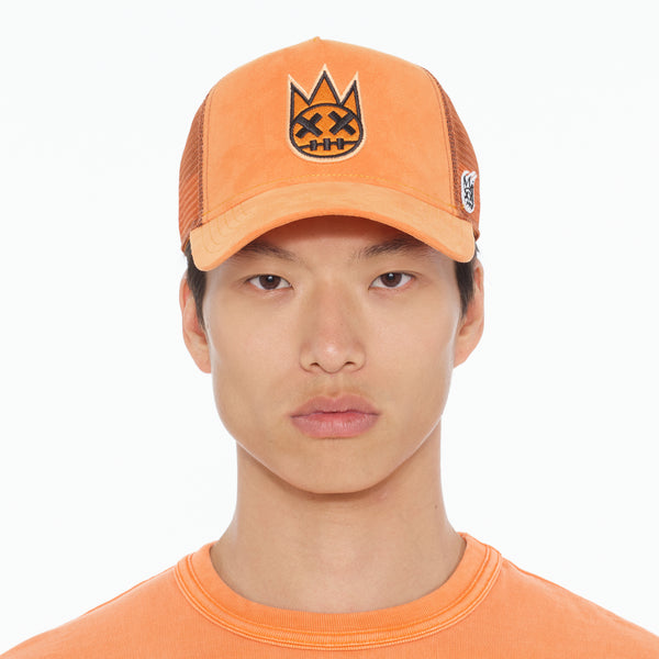 Cult Of Individuality Cult's Clean Logo Mesh Back Trucker Hat In Orange Hats