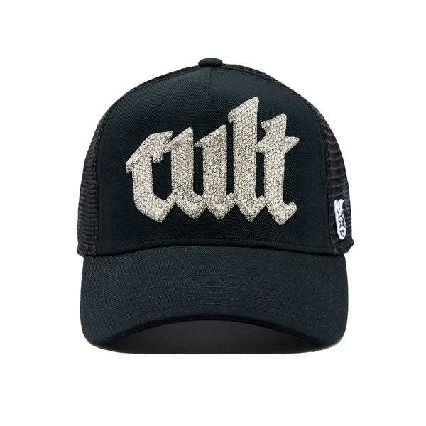 cult of individuality Cult's Crystal Cult Script Logo Hat in Black Hats cult of individuality Cult's Crystal Cult Script Logo Hat in Black Hats