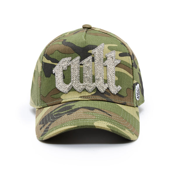 cult of individuality Cult's Crystal Cult Script Logo Hat in Camo Hats cult of individuality Cult's Crystal Cult Script Logo Hat in Camo Hats