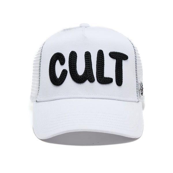 cult of individuality Cult's Cult Chain Logo Hat in White Hats cult of individuality Cult's Cult Chain Logo Hat in White Hats