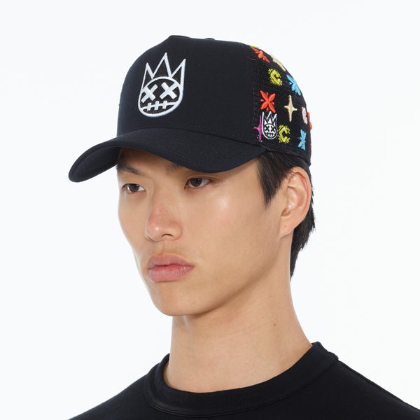 Cult Of Individuality Cult's Cult Logo Pattern Hat In Black Pattern Hats