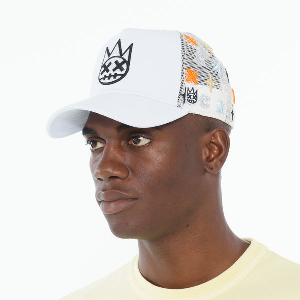 Cult Of Individuality Cult's Cult Logo Pattern Hat In White Pattern Hats