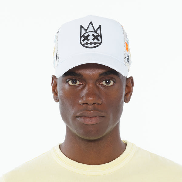 Cult Of Individuality Cult's Cult Logo Pattern Hat In White Pattern Hats