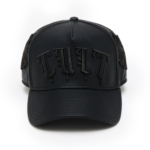 cult of individuality Cult's Cult X El Alfa Logo 5 Panel A Frame Trucker Hat "Flower" in Black Hats