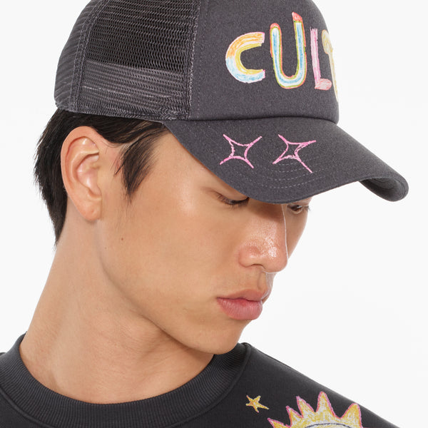 Cult Of Individuality Cult's Hand Drawn Hat In Steel Hats