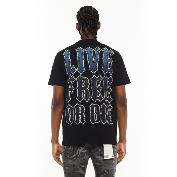 Cult Of Individuality Cult's Heavyweight Short Sleeve Crew Neck Tee "Eagle" In Black Tshirt