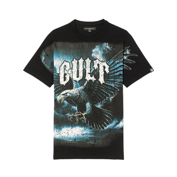 cult of individuality Cult's Heavyweight Short Sleeve Crew Neck Tee "Eagle" in Black Tshirt