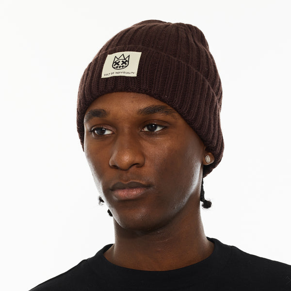 Cult Of Individuality Cult's Knit Hat In Chocolate Knit Hats