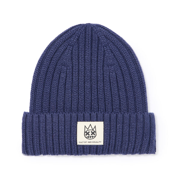 cult of individuality Cult's Knit Hat in Midnight Blue Knit Hats