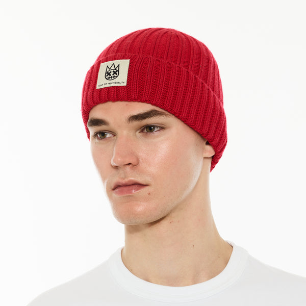 Cult Of Individuality Cult's Knit Hat In Rouge Red Knit Hats