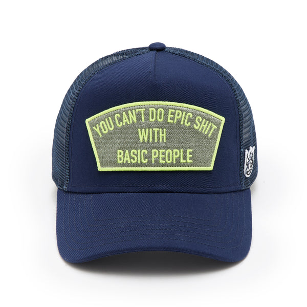 cult of individuality Cult's Logo Mesh Back Trucker Hat "Cant Do Epic Shit" in Midnight Blue Hats cult of individuality Cult's Logo Mesh Back Trucker Hat "Cant Do Epic Shit" in Midnight Blue Hats