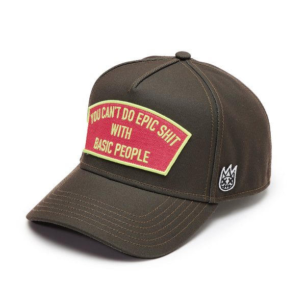 Cult Of Individuality Cult's Logo Mesh Back Trucker Hat "Cant Do Epic Shit" In Sage Hats