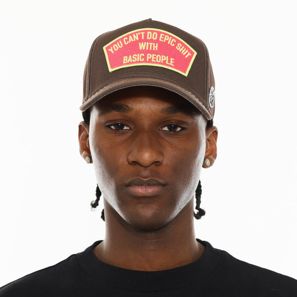 Cult Of Individuality Cult's Logo Mesh Back Trucker Hat "Cant Do Epic Shit" In Sage Hats