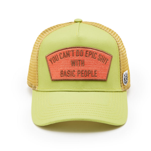 cult of individuality Cult's Logo Mesh Back Trucker Hat "Cant Do Epic Shit" in Green Oasis Hats cult of individuality Cult's Logo Mesh Back Trucker Hat "Cant Do Epic Shit" in Green Oasis Hats