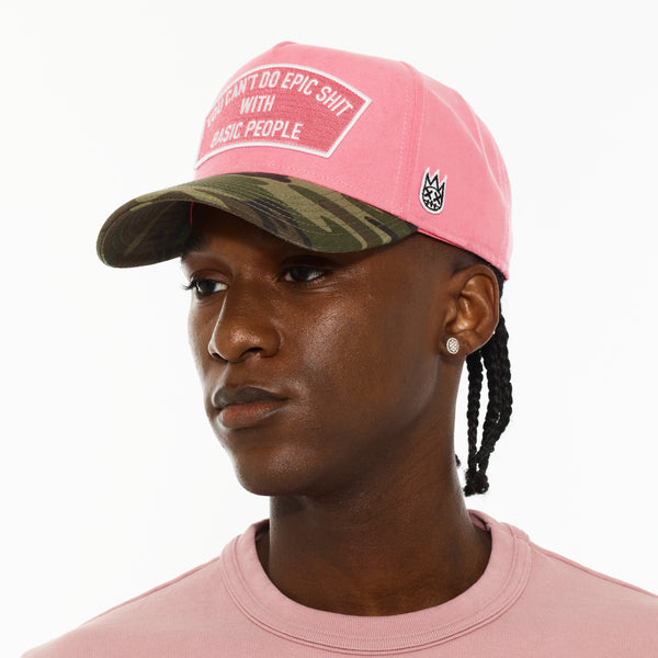 Cult Of Individuality Cult's Logo Mesh Back Trucker Hat "Cant Do Epic Shit" In Geranium Pink Hats