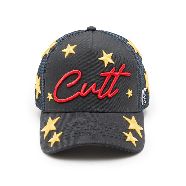 cult of individuality Cult's Logo Mesh Back Trucker Hat "Cherubs" in Steel Hats