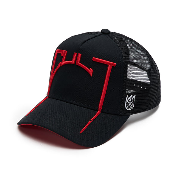 Cult Of Individuality Cult's Logo Mesh Back Trucker Hat "Cult Arch" In Black Hats